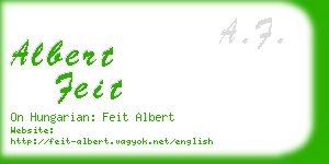 albert feit business card